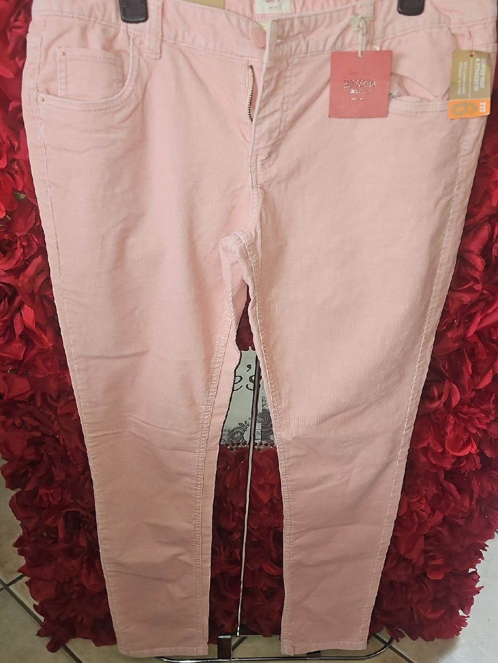 Mossimo Supply Co. NWT Pale Pink Skinny Cord Jeans Fit 6 Size 13